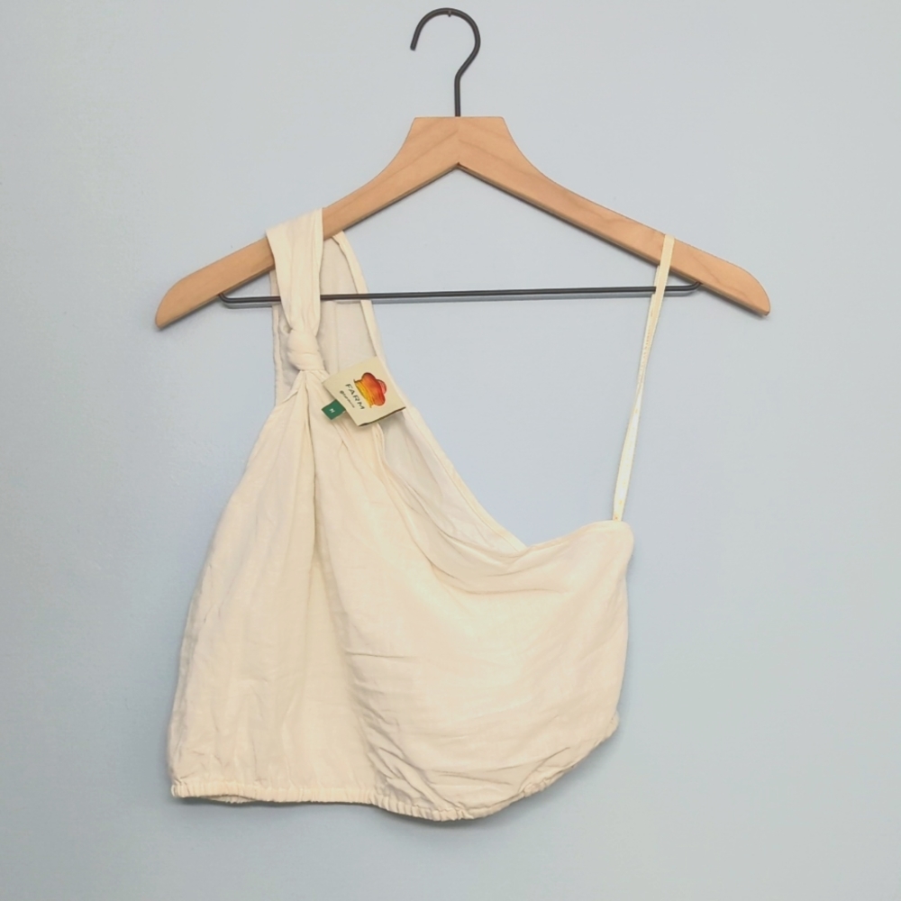 Farm Rio one shoulder knotted crop top